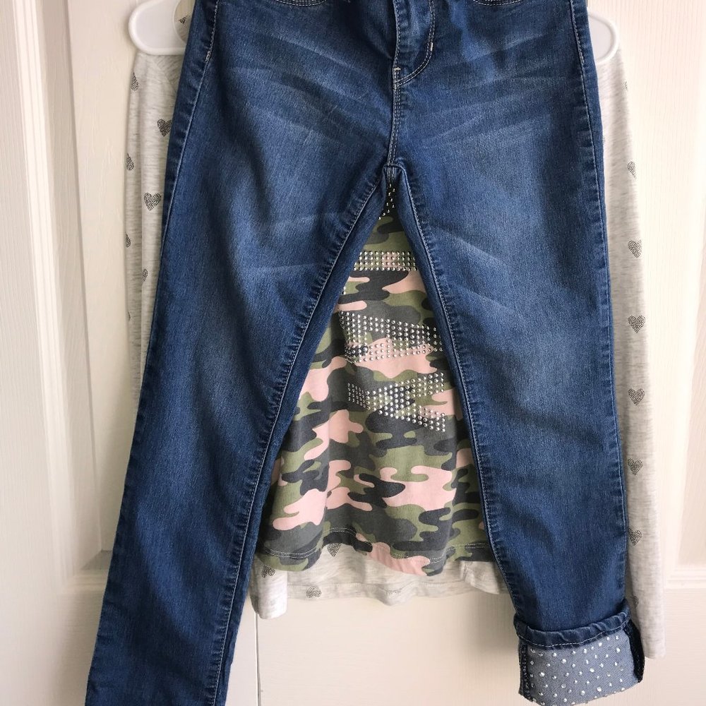 YMI Jean w/Bling Rolled Cuff Girls Size 10